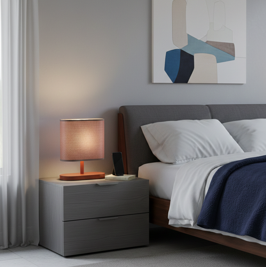 Simple Flat base Wood Table Lamp