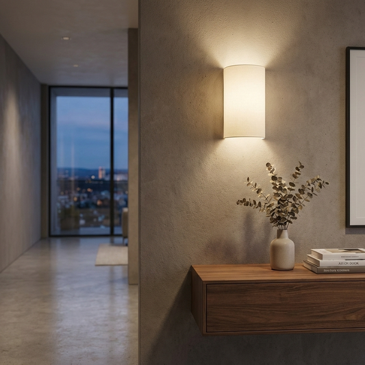 Simple Drum Jute Wall Lamp