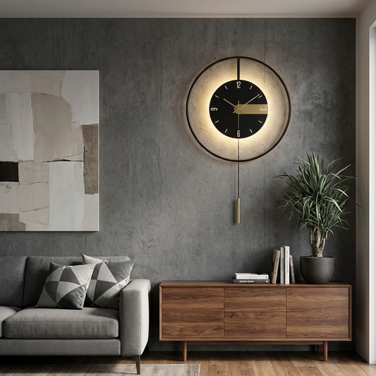 Led Clock Wall Lamp 7739