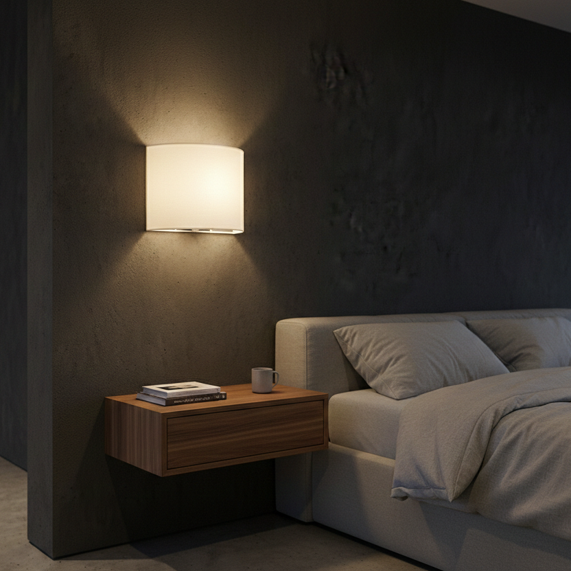 Simple Wide Drum Jute Wall Lamp