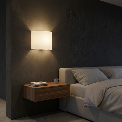 Simple Wide Drum Jute Wall Lamp