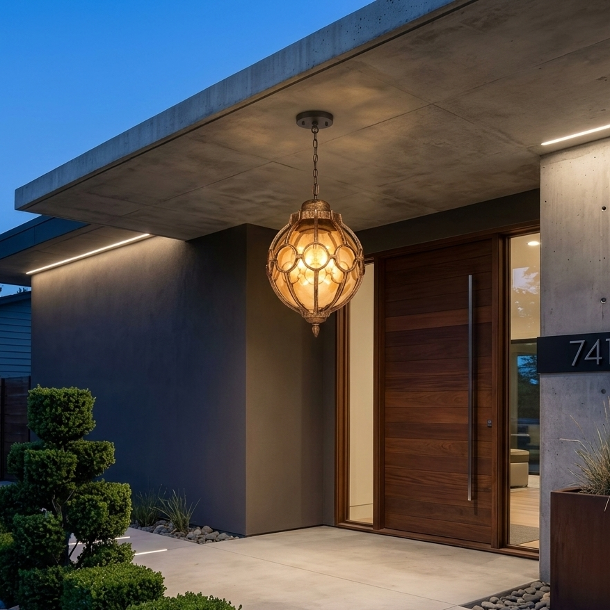 Creative Spherical Outside Porch Pendant Light