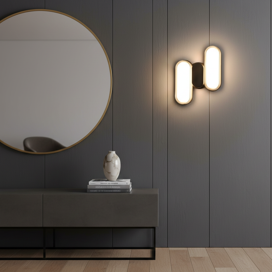 Oblique Oval Double Led Wall lamp