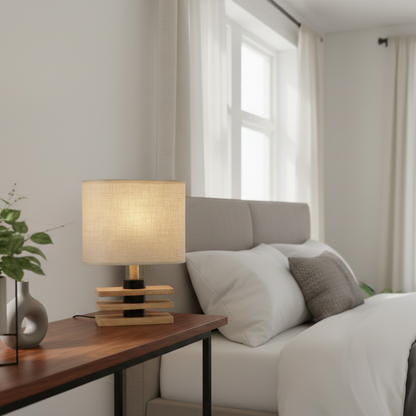 Zebra Wood Table Lamp