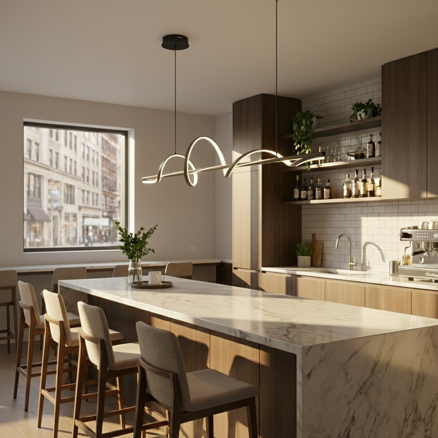 Modern Wave Led Chandelier