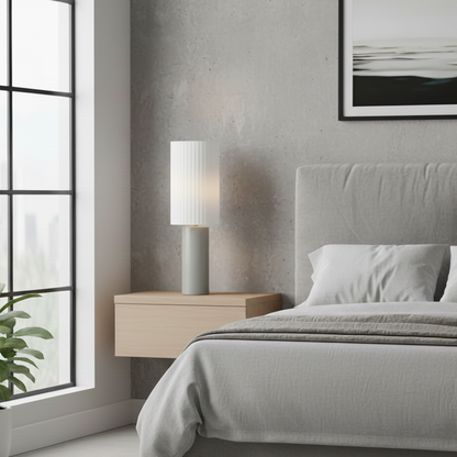 Simple Grey Cylinder Table Lamp