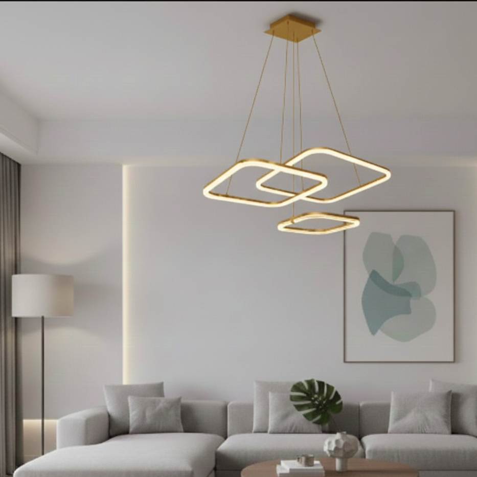 Modern Triple Square Chandelier
