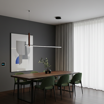 Modern Linear Led With Leather Chandelier