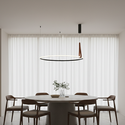 Modern Round Led With Leather Chandelier