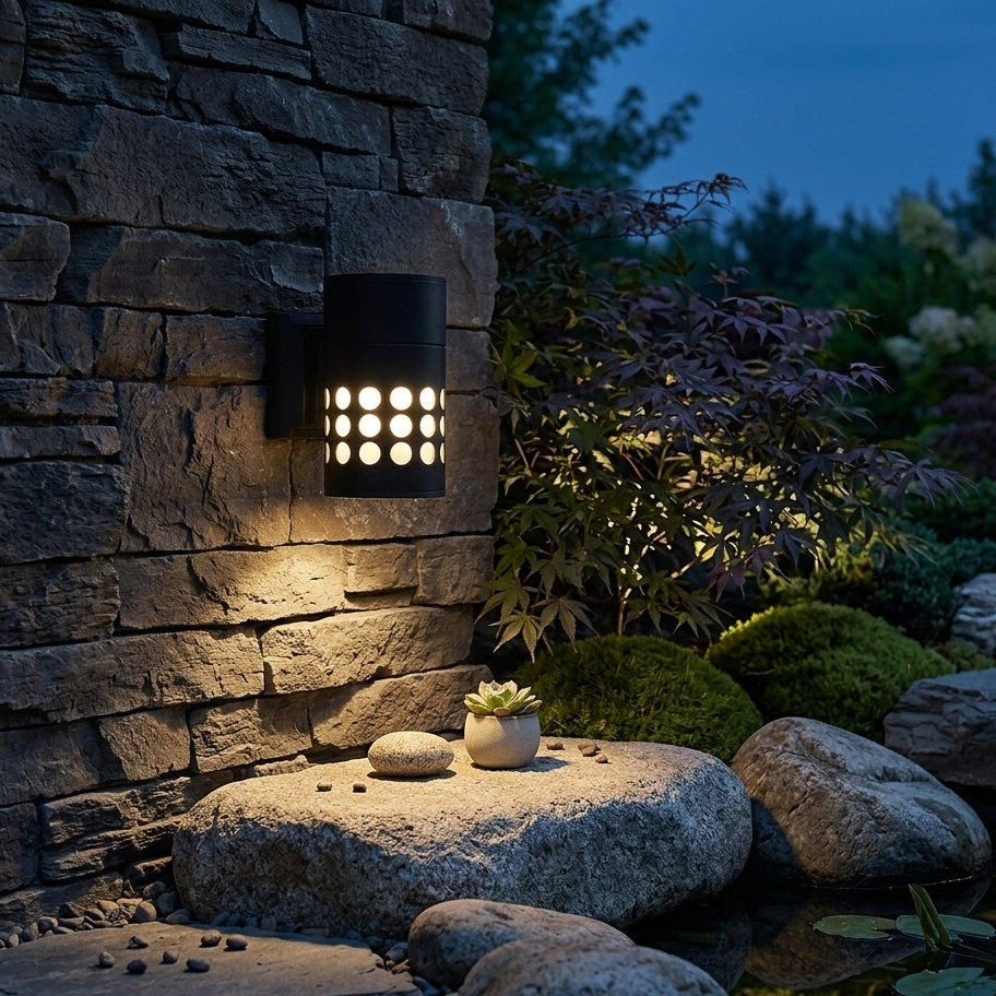 Modern Outdoor Wall Lamp with Stylish Dotted Design