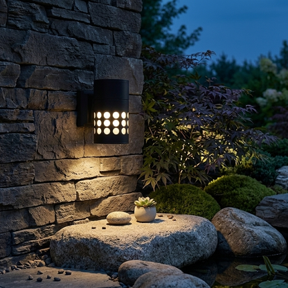 Modern Outdoor Wall Lamp with Stylish Dotted Design