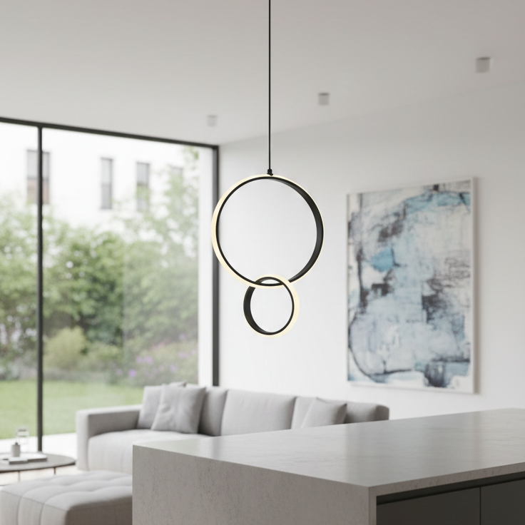 Modern Double Circle Led Pendant Light