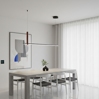 Modern Linear Led With Leather Chandelier
