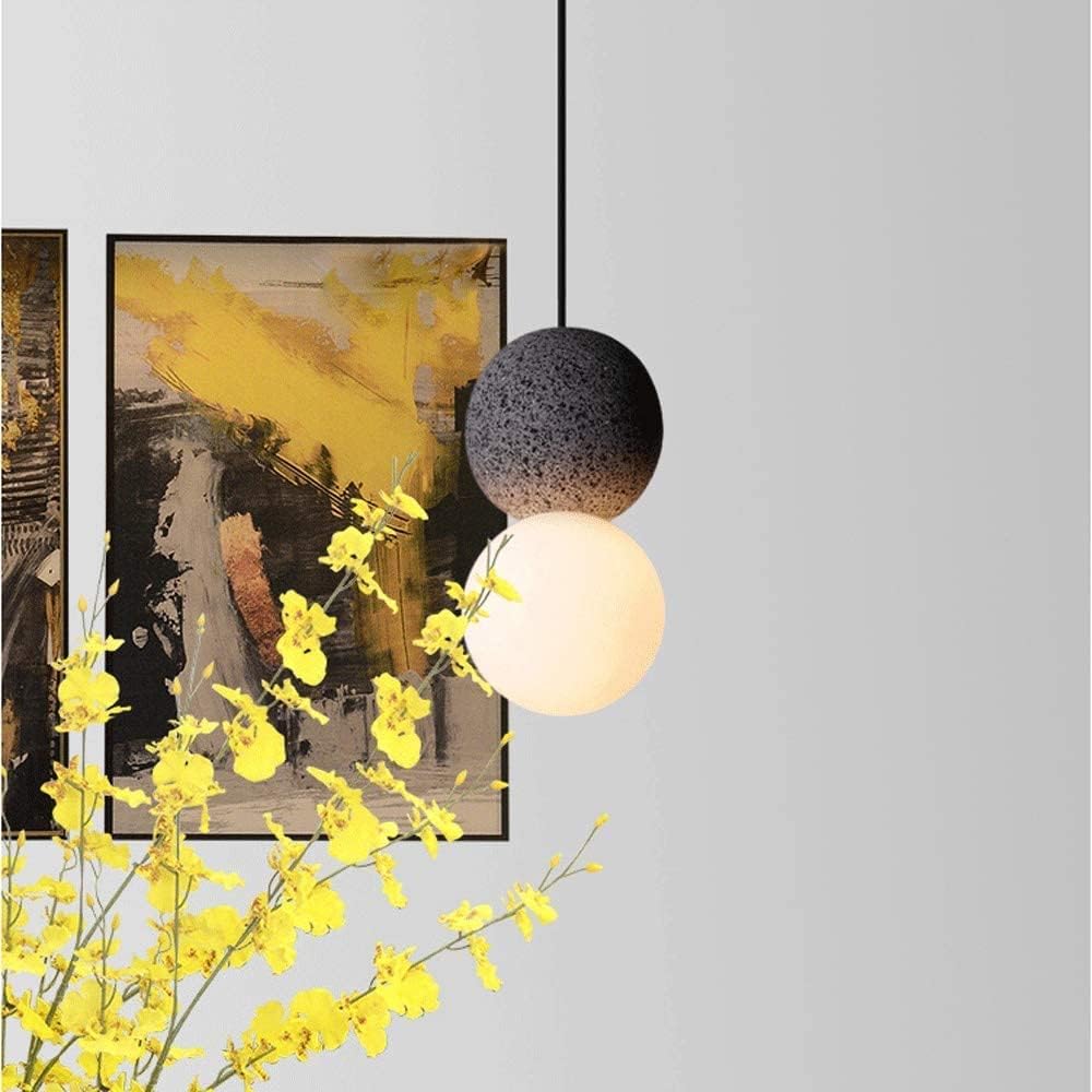 Resin Pendant Light  with Round White Glass Globe