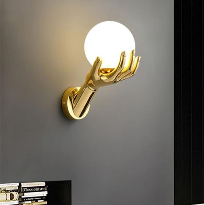 Creative Golden Hand Wall Lamp