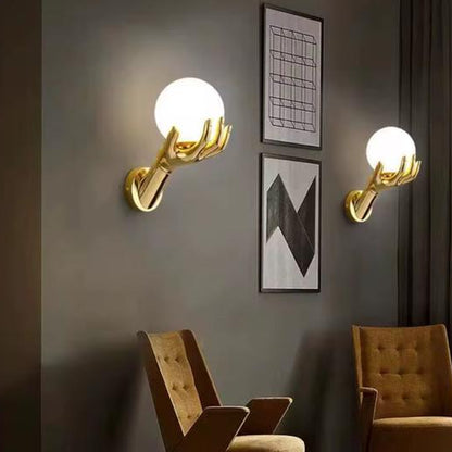 Creative Golden Hand Wall Lamp