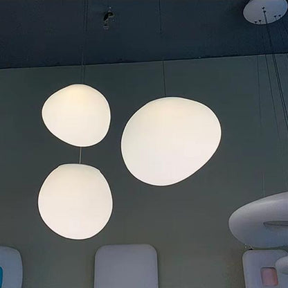 Egg Shape Milky Glass Pendant Light