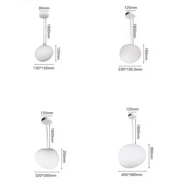 Egg Shape Milky Glass Pendant Light