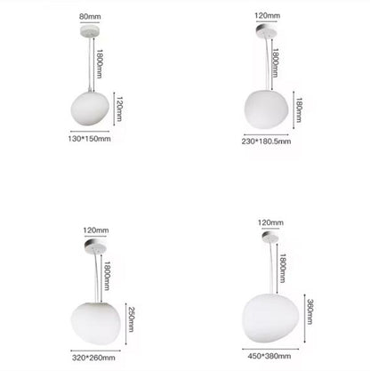 Egg Shape Milky Glass Pendant Light