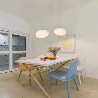 Egg Shape Milky Glass Pendant Light