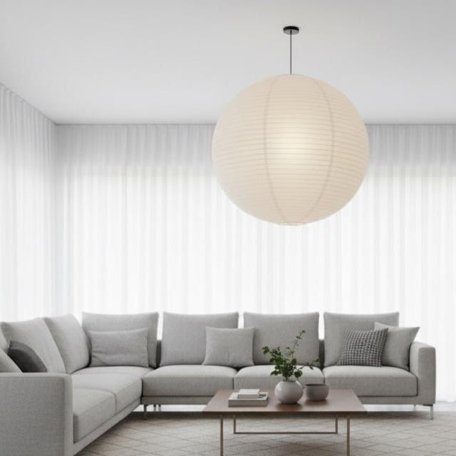 Japanese Fiber Sphere Pendant Light
