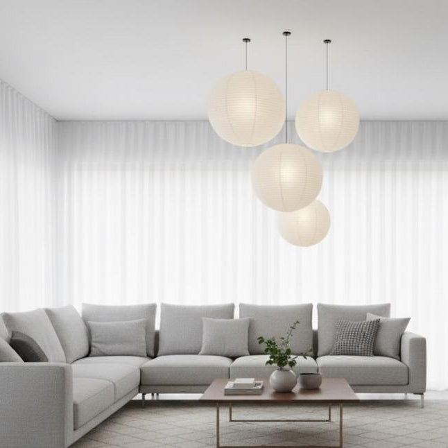 Japanese Fiber Sphere Pendant Light