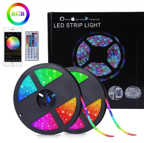 Strip Led 10 Meters Multi Colors with Remote Control & Adaptor
