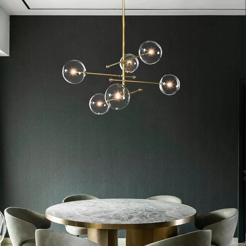 Modern Clear Glass Bubble Lamp Chandelier