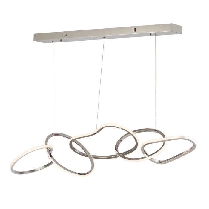 Modern Led Island Five Chain Rings Chandelier