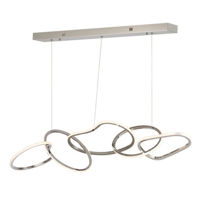 Modern Led Island Five Chain Rings Chandelier