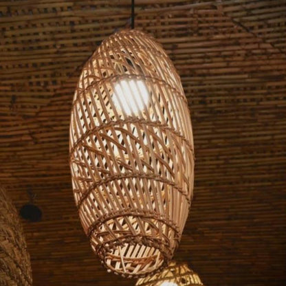 Creative Oval Rattan Pendant Light