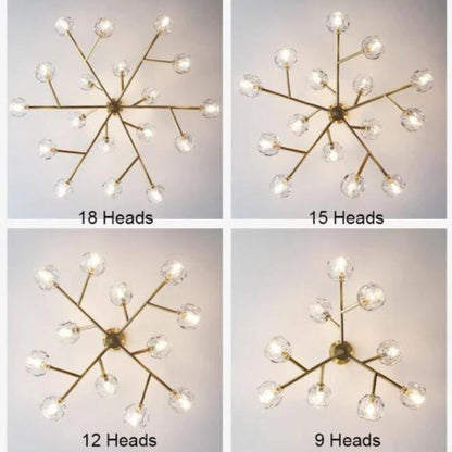 Modern Molecular Snowflake Crystal Chandelier