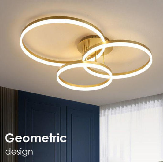 Modern Three Ring Circular Chandelier