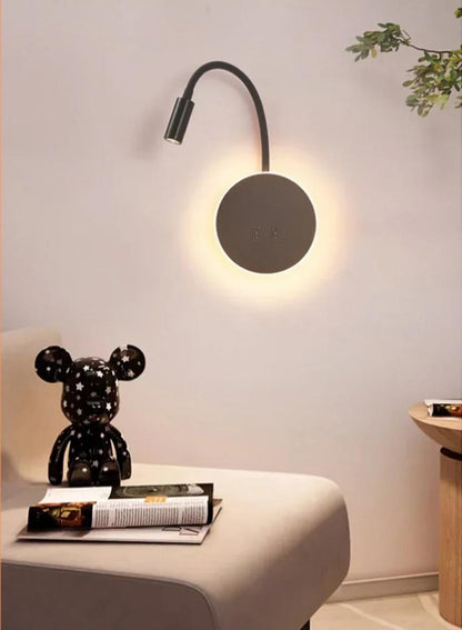 Wall Lamp Round Base With Switch And Adjustable Head