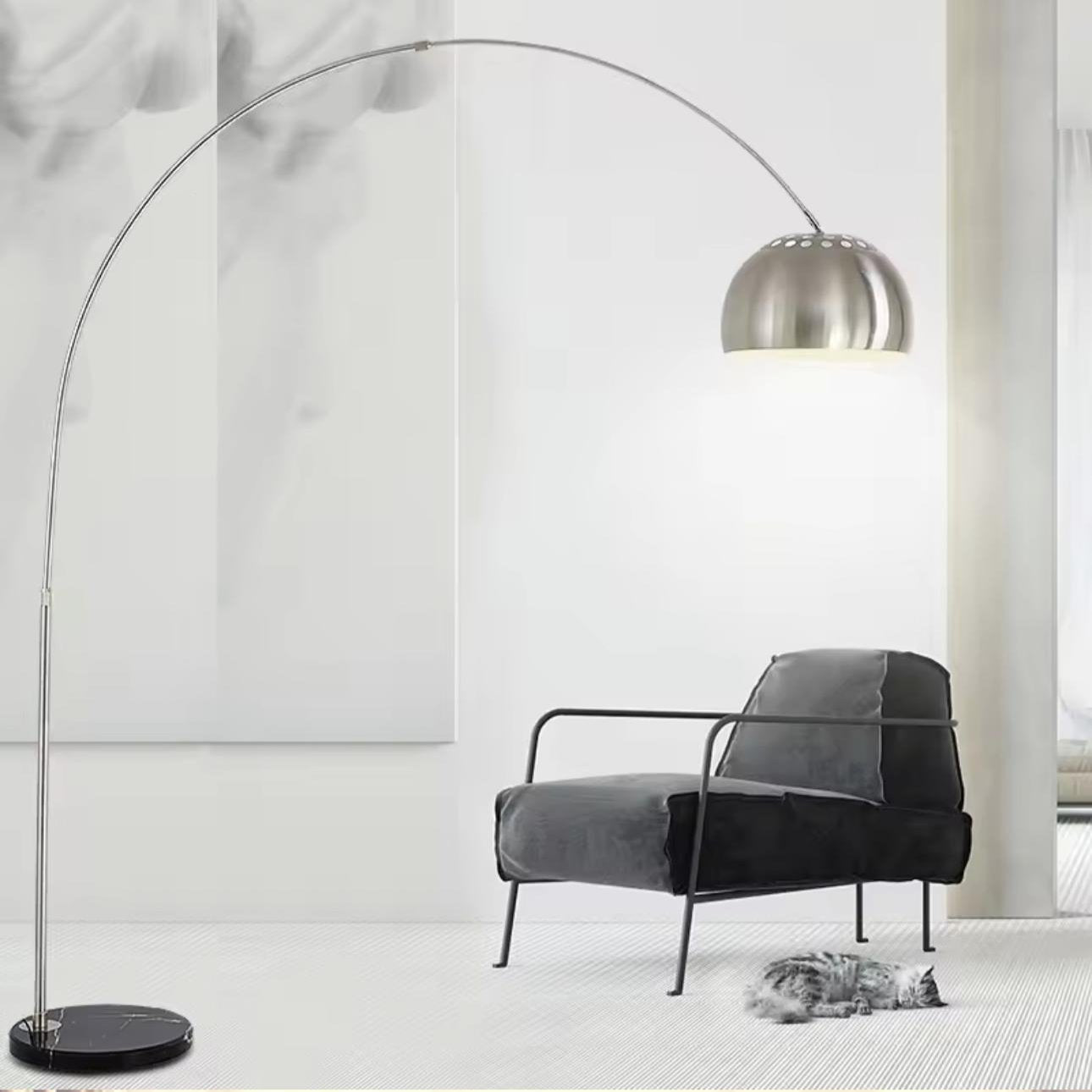 Modern Arc Floor Lamp With Marble Base