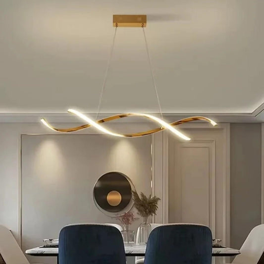 Modern Thin Spiral Chandelier