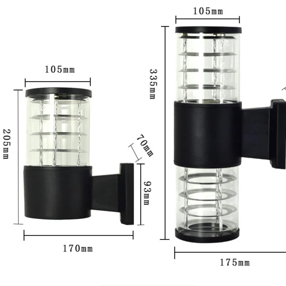 Sconce Lantern Cylinder Flat Head Wall Lamp