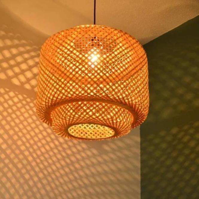 Double Layer Bamboo Pendant Light