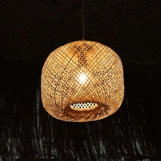 Round Bamboo Pendant Light