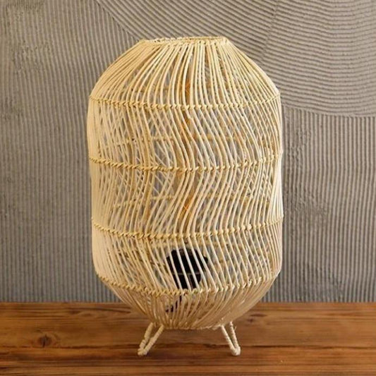 Oval Rattan Table Lamp