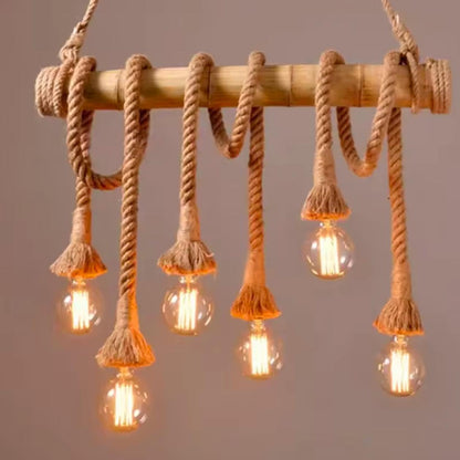 Vintage Rope Bamboo Chandelier