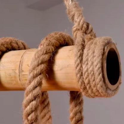 Vintage Rope Bamboo Chandelier