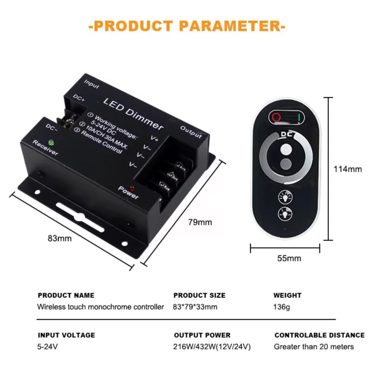 Touch Dimmer Led Controller 12V/24V