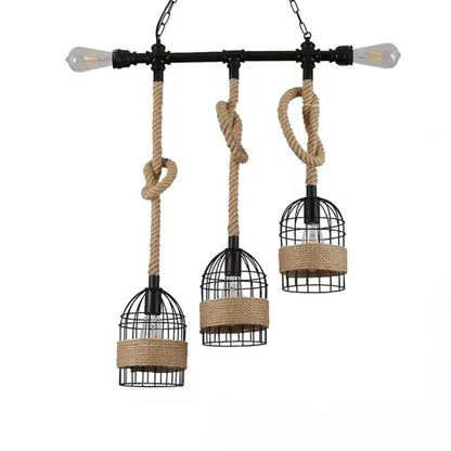 Island Hemp Rope Hanging Chandelier