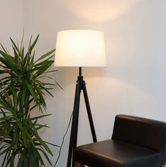Antique Black Tripod Floor Lamp