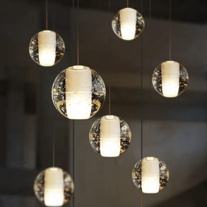 Single Sparkling Glass Pendant Light
