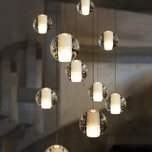 Single Sparkling Glass Pendant Light