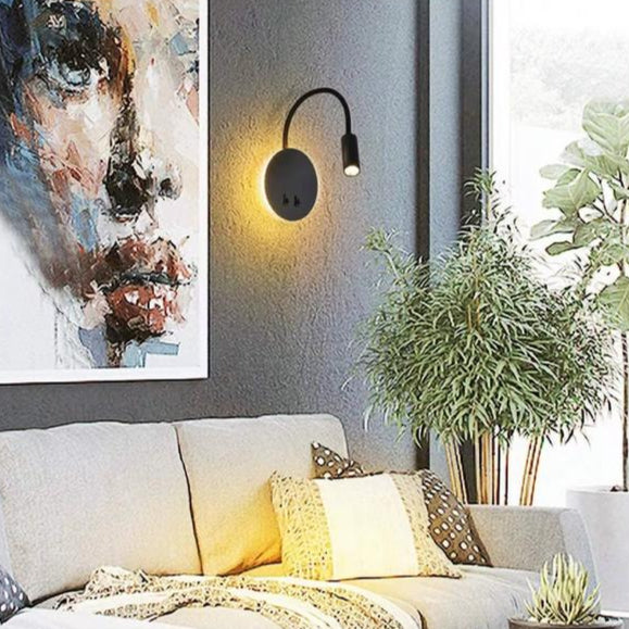 Modern Round Shape With Flexible Head Wall Lamp