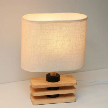 Zebra Wood Table Lamp