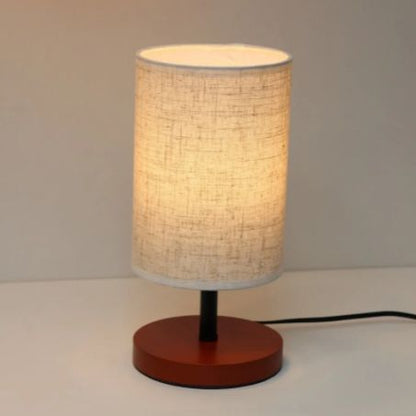 Simple Round Flat base Wood Table Lamp